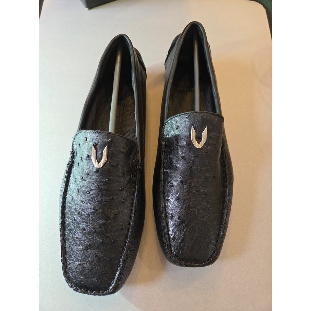 VESTIUM Ave Panza Black Smooth Genuine Ostrich Size 12 E E New